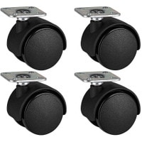 Main product image for 4-Pack 1.5" Black Plastic Caster Wheel Swivel Plate Caster with 55 lb. Load Rating269-684